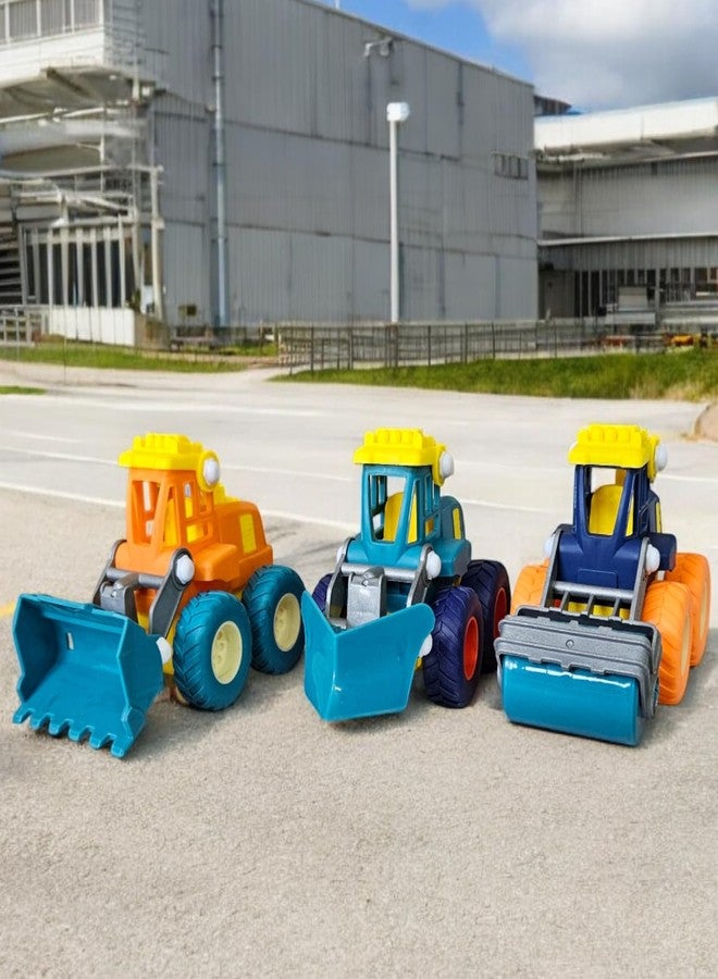 Stylbase Friction Powered Pull Back Vehicles for Kids Toys | Unbreakable Road Roller, Bulldozer Toys for Kids | Push and Wheel Roller Go Toy Set for Boys & Girls 3+ Years (Pack of 3) - Image 3